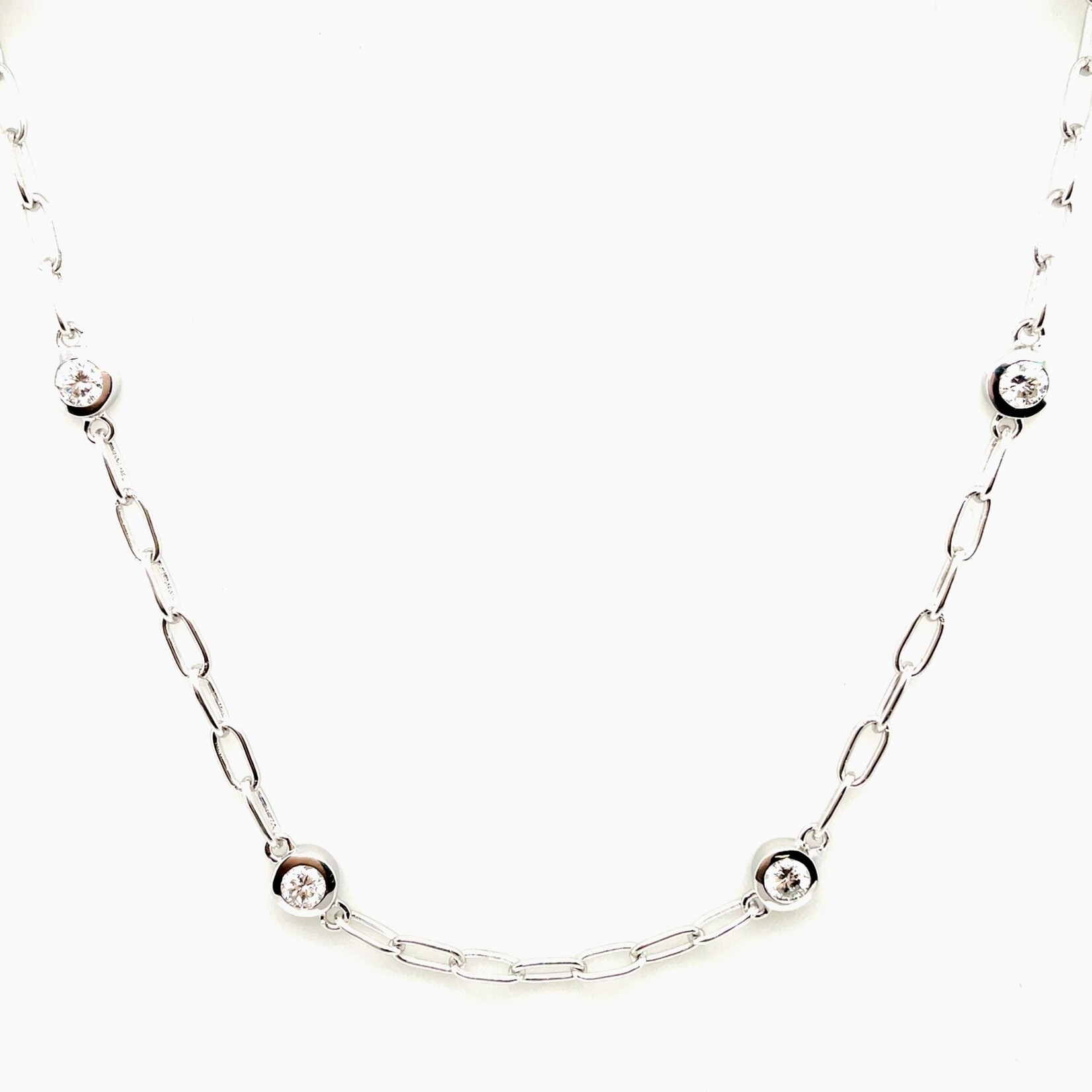 Sterling Silver Lab Grn Dia Adj 18 to 20" Necklace  1.35 Ctw
