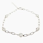 Sterling Silver Lab Grown  Diamond Bracelet 8" 1 Ctw