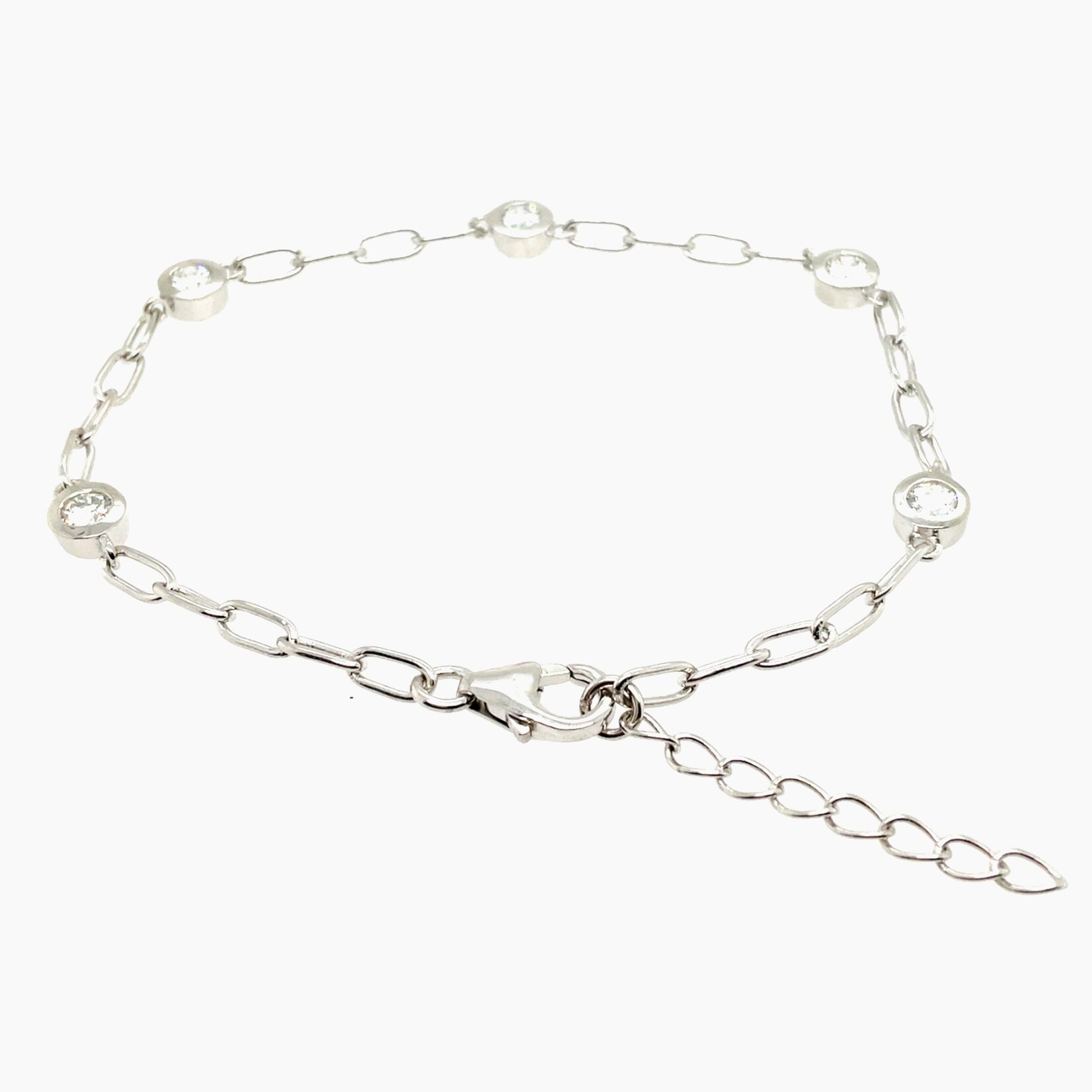 Sterling Silver Lab Grown  Diamond Bracelet 8" 1 Ctw