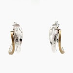 10kK Two-Tone Double Oval Hoop Earrings