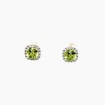 10 Kt WG Diamond/Peridot Stud Earrings