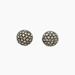 14 Kt  WG Dia Stud Cluster Cognac Earrings .60 Ctw