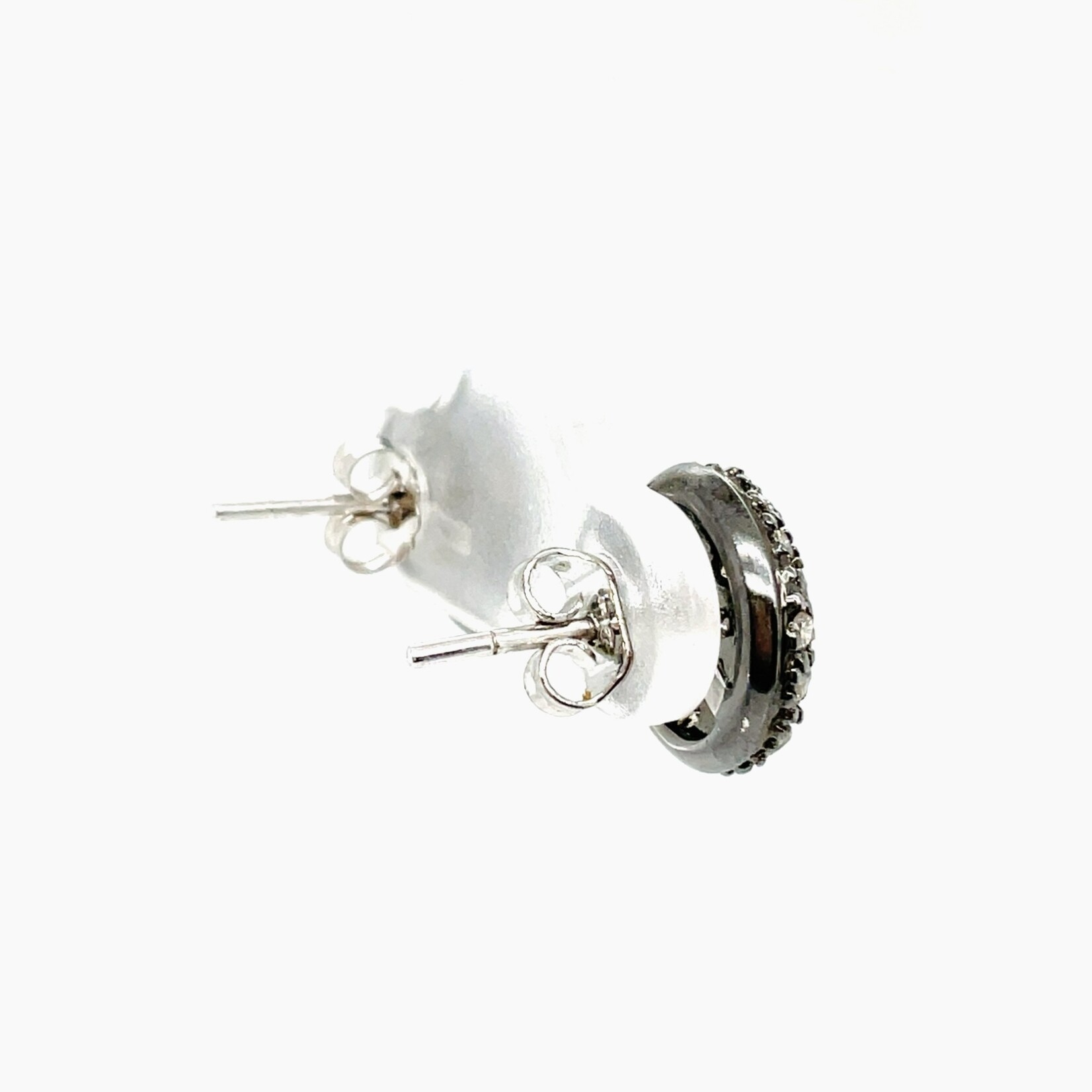 14 Kt  WG Dia Stud Cluster Cognac Earrings .60 Ctw