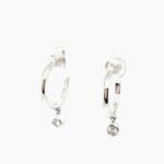 14 Kt White Gold Diamond Hoop Earrings .13 Ctw