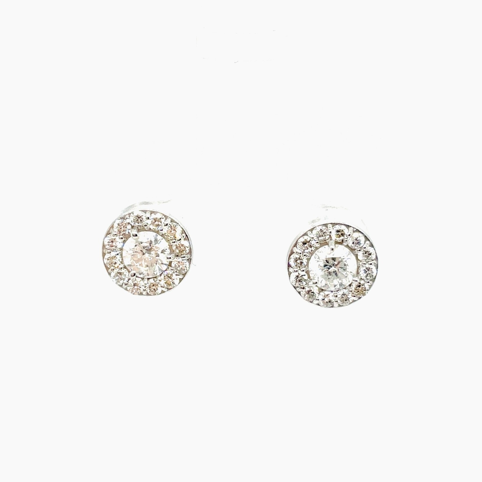 14 K Ladies Stud Earrings (I-J, SI2) 1.2 Ctw