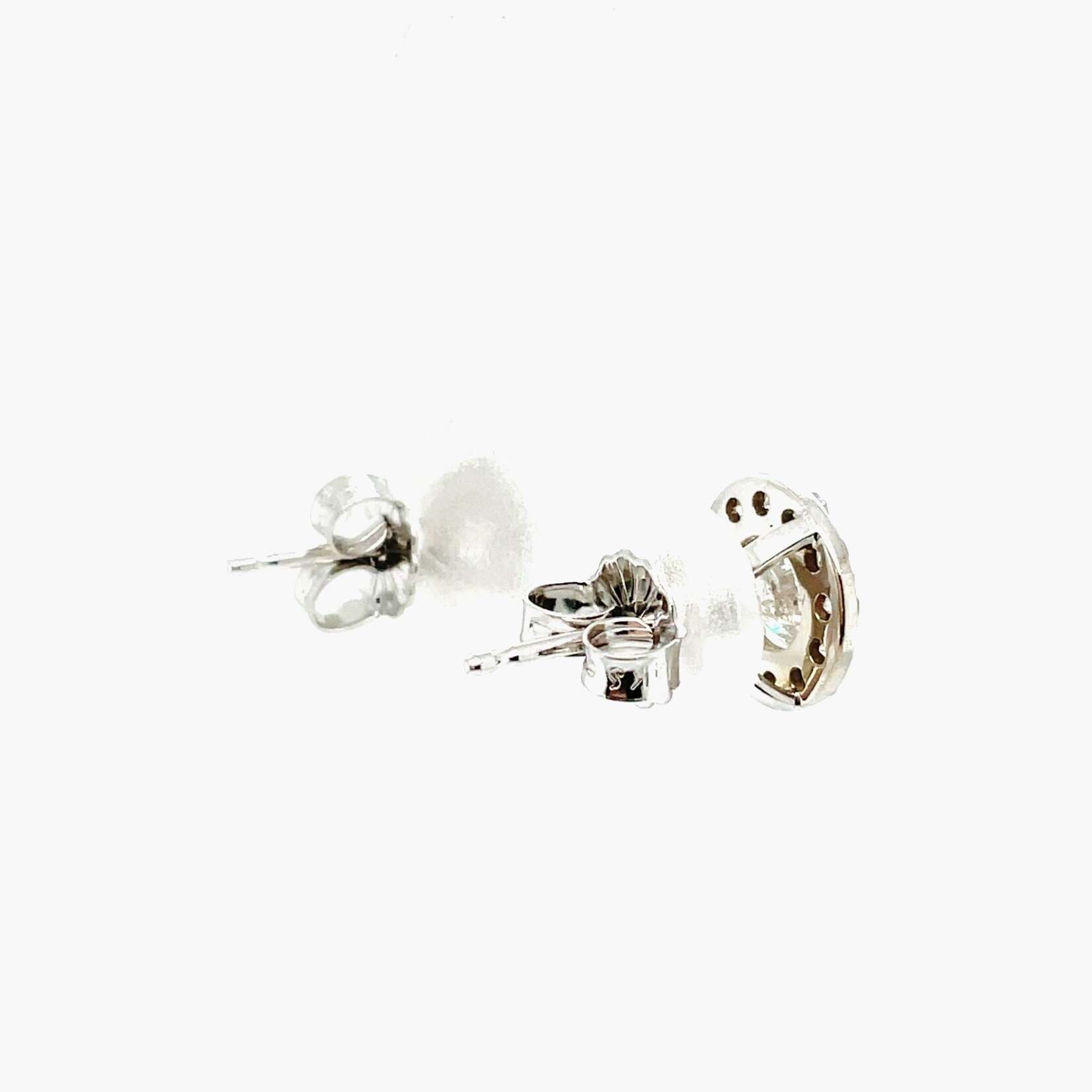 14 K Ladies Stud Earrings (I-J, SI2) 1.2 Ctw