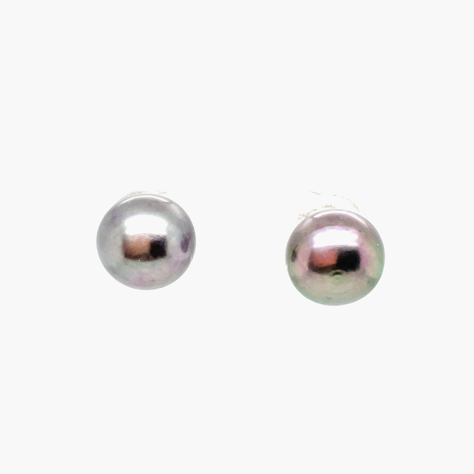 Sterling Silver Grey Pearl Stud Earrings
