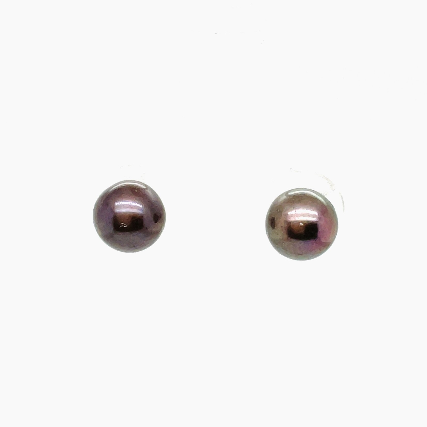 Sterling Silver Brown Pearl Stud Earrings