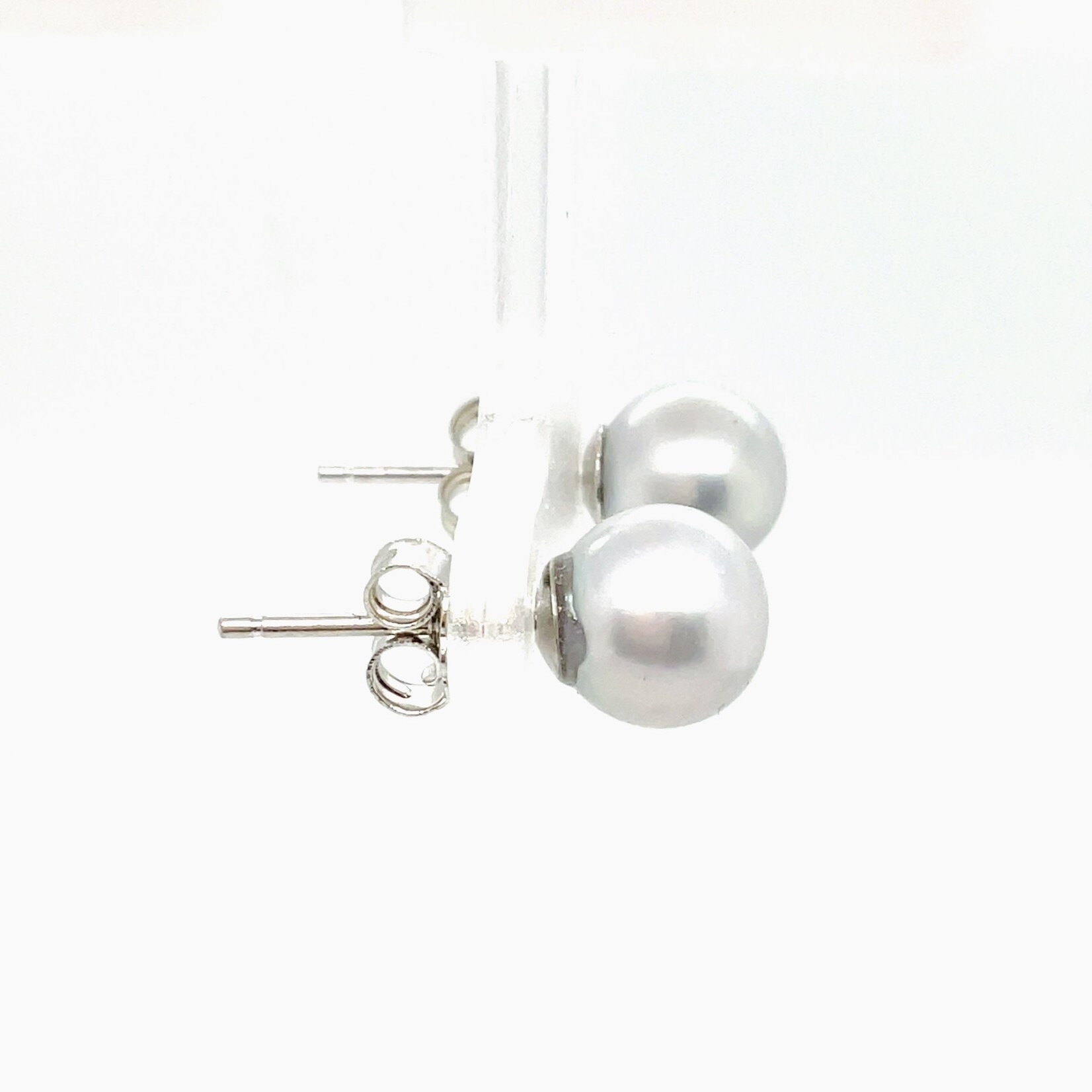 Sterling Silver Grey Pearl Stud Earrings