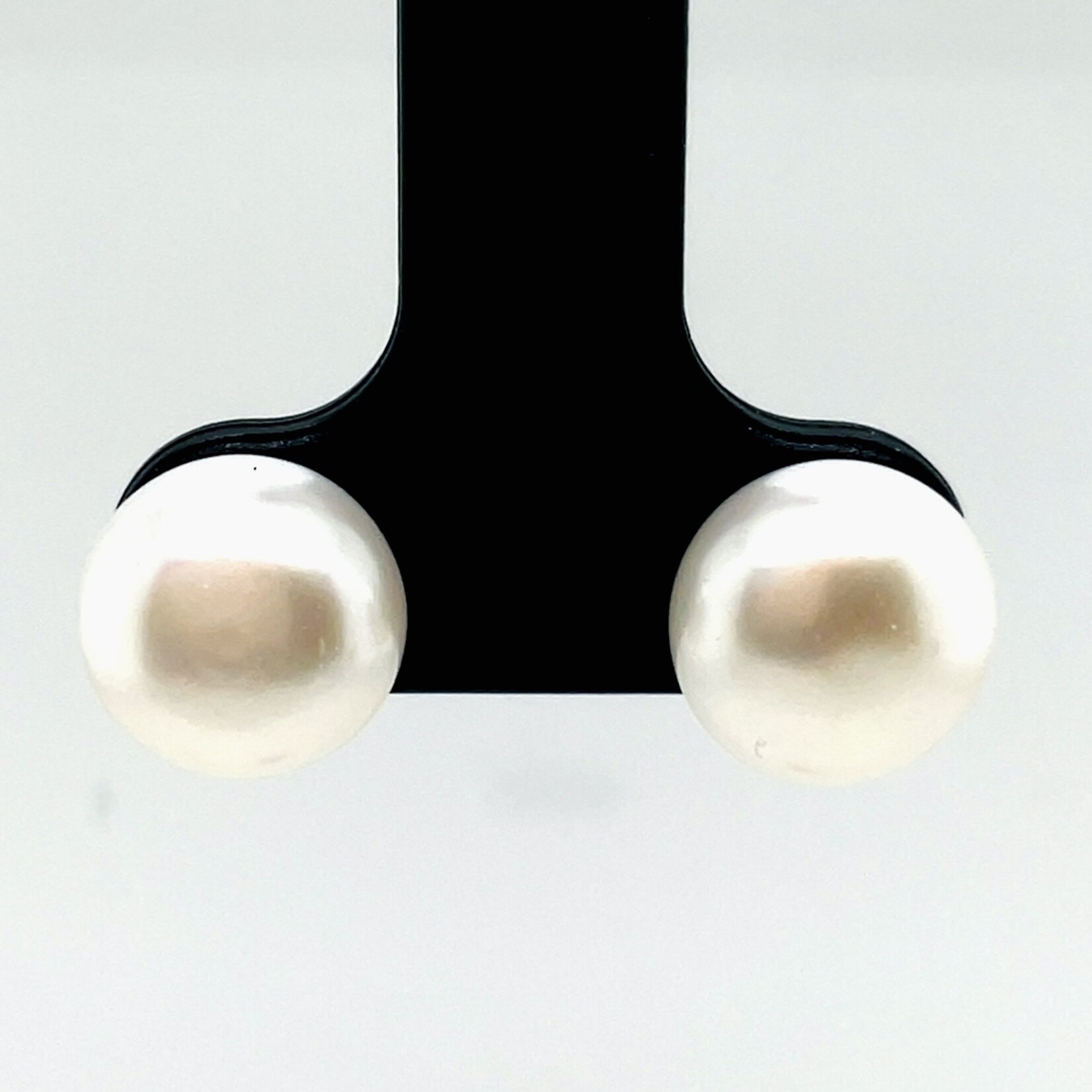 Sterling Silver White Pearl Stud Earrings