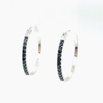 Sterling Silver & Black Diamonds Earrings .26 Ctw