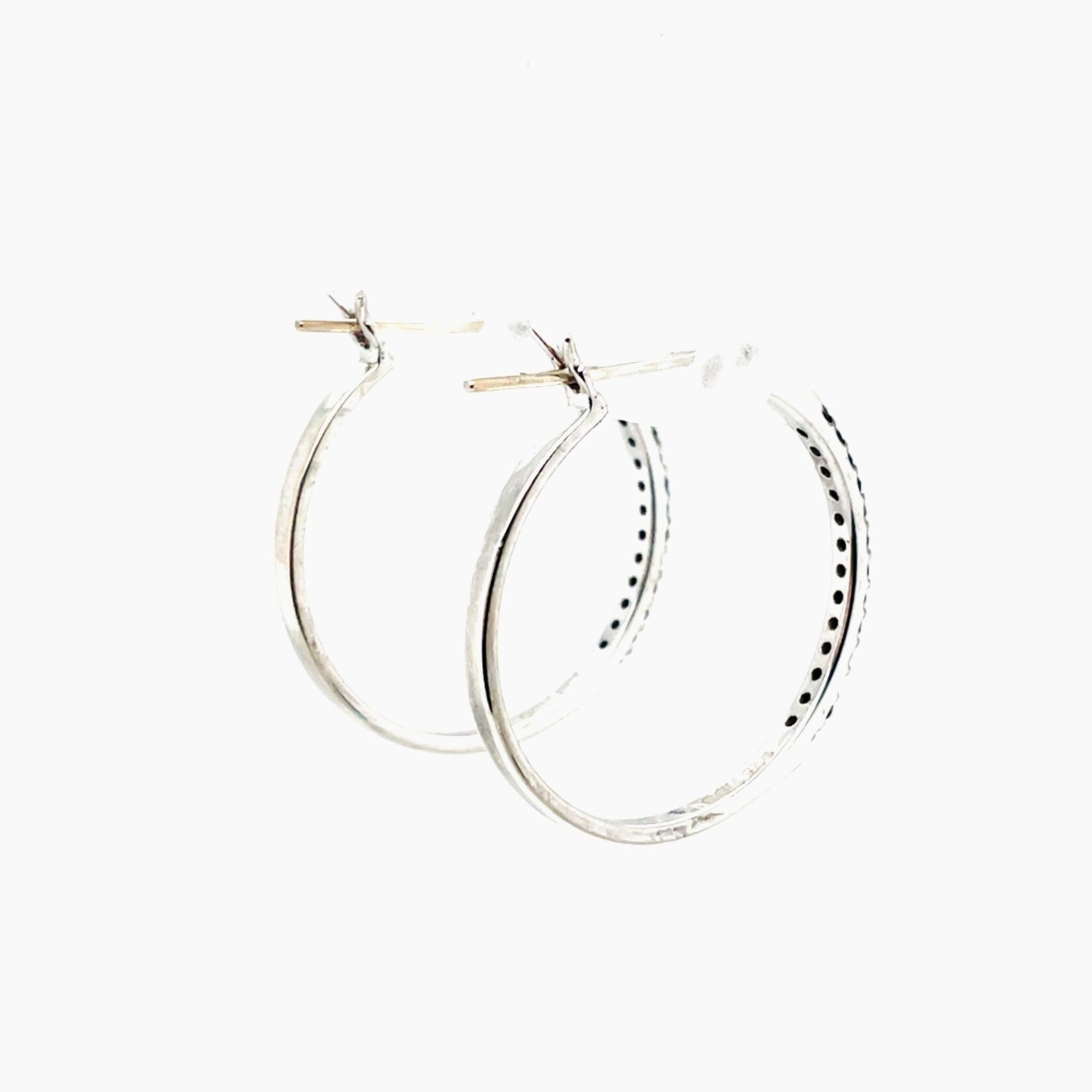 Sterling Silver & Black Diamonds Earrings .26 Ctw