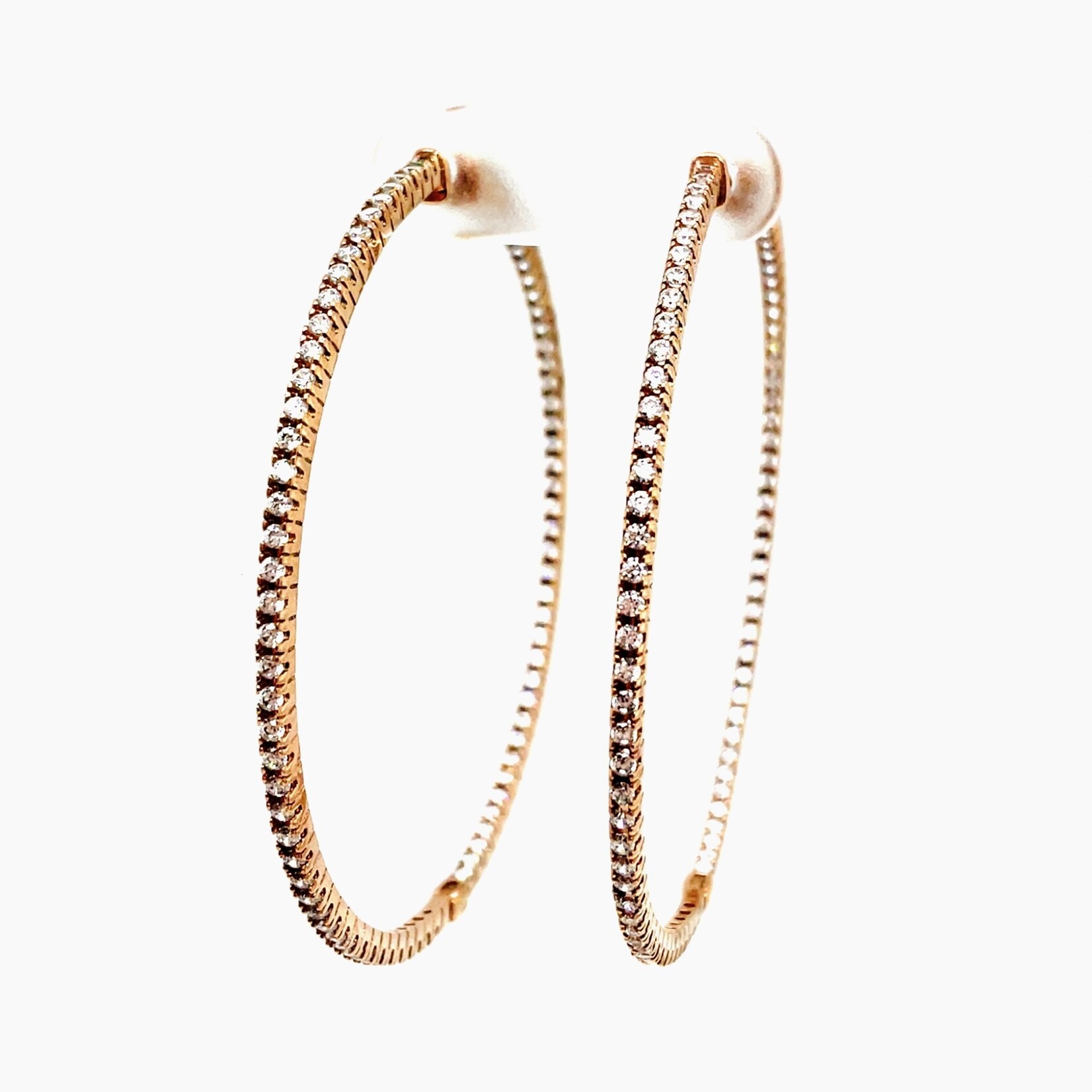 Ladies Rose Gold Silver Earrings