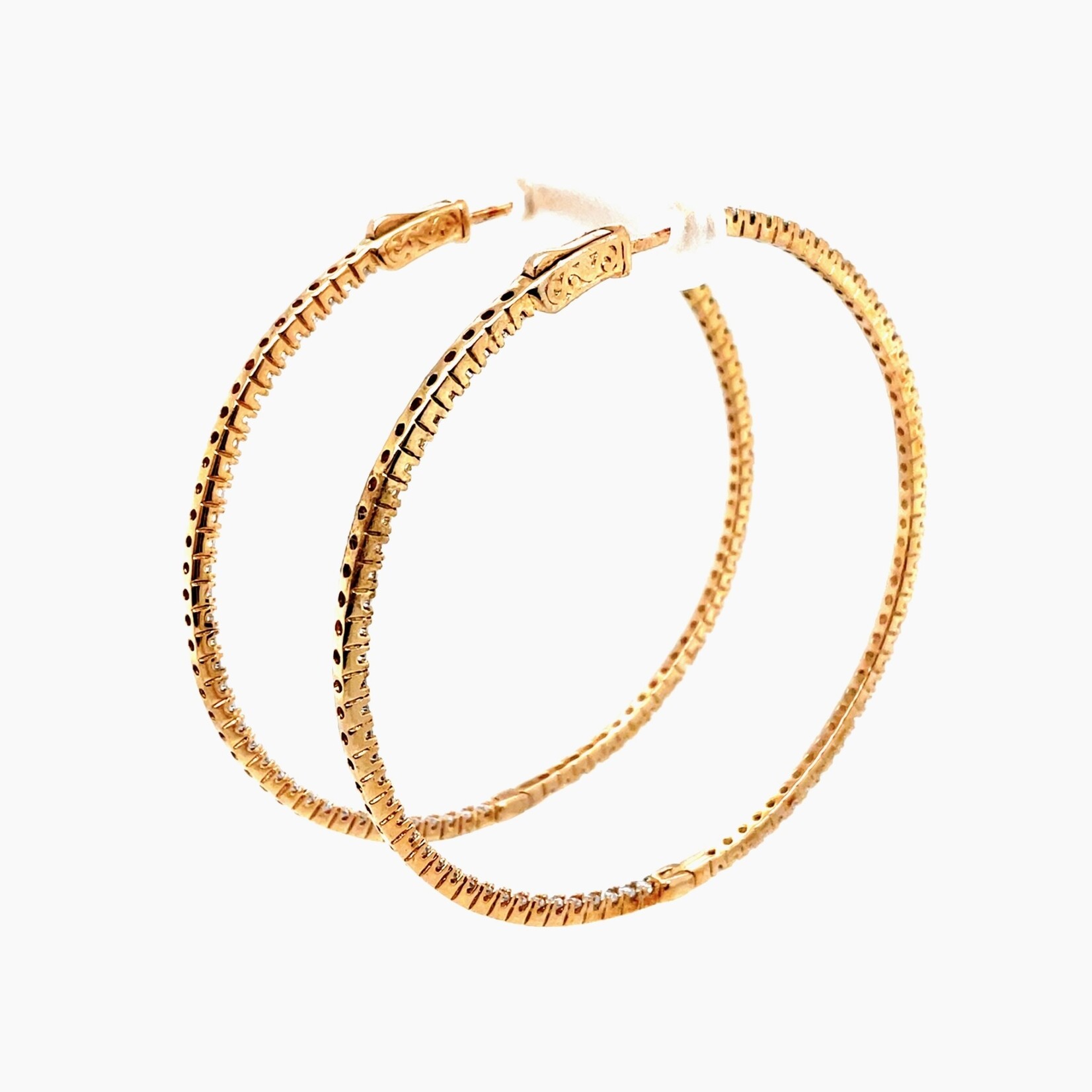 Ladies Rose Gold Silver Earrings