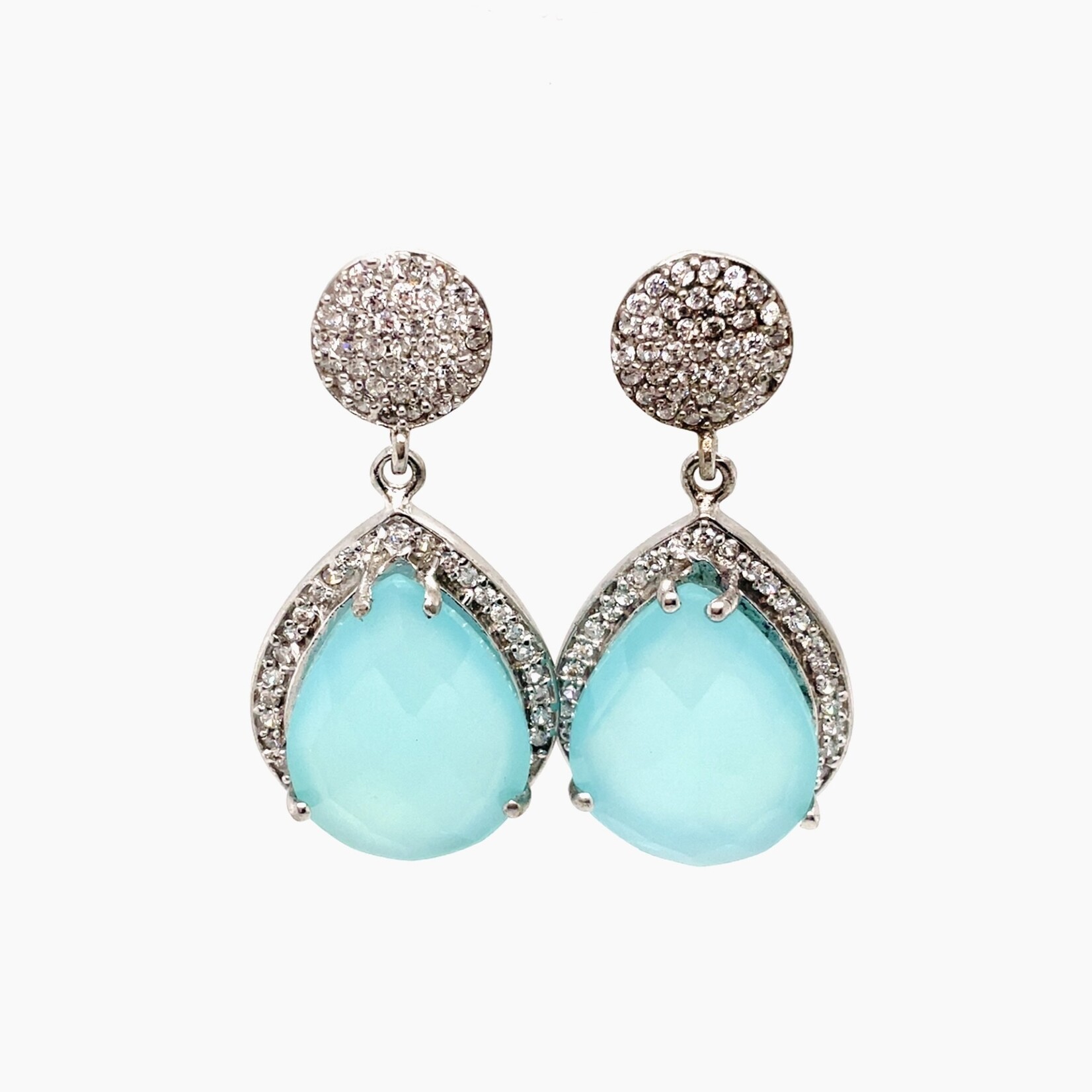 Sterling Silver Aqua Quartz Earrings