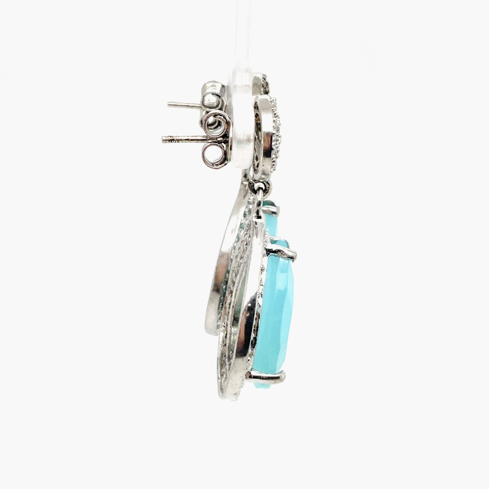 Sterling Silver Aqua Quartz Earrings