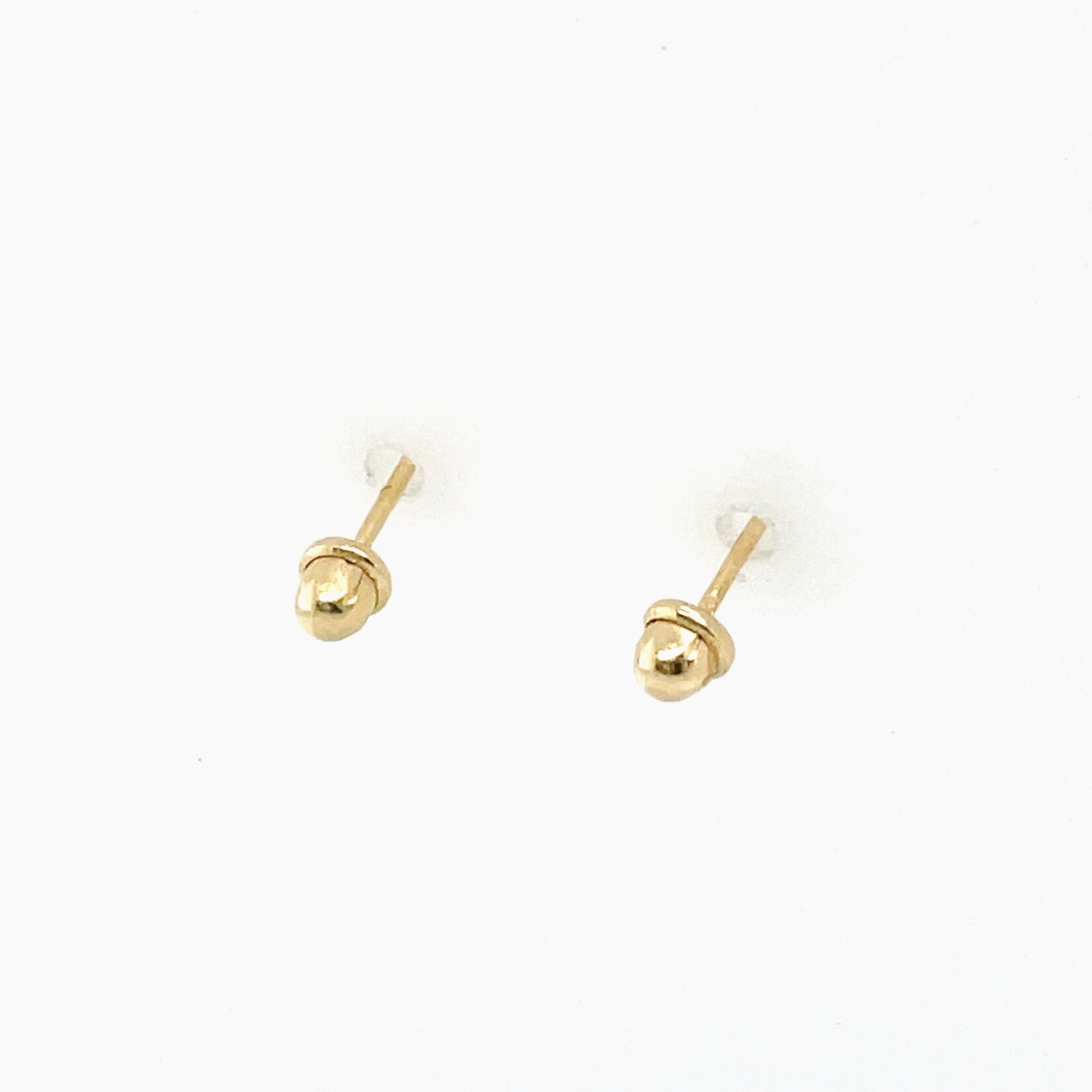 14 Kt Yellow Gold CZ Baby Stud Earrings