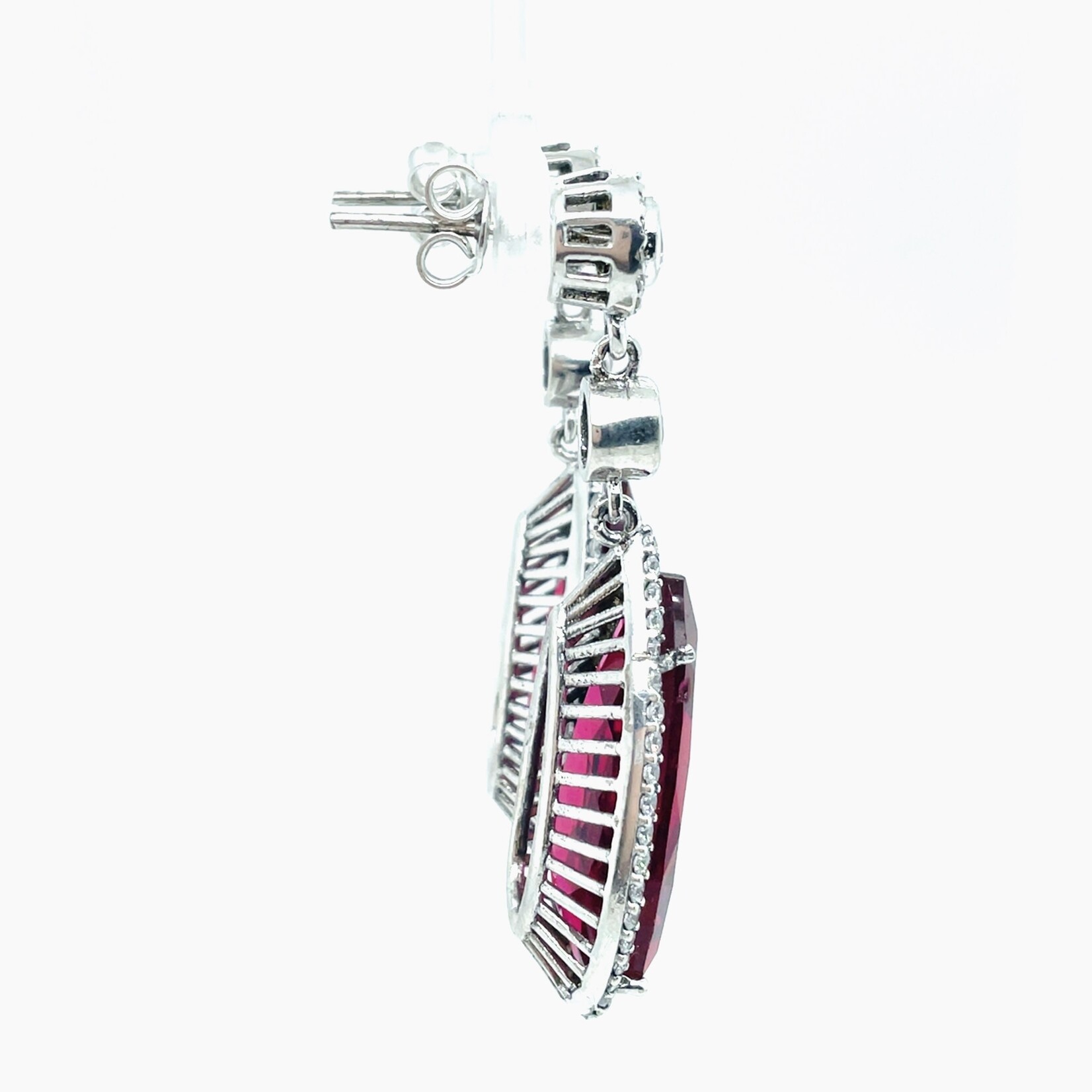 Sterling Silver Red Quartz Earrings