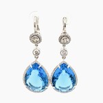 Sterling Silver Light Blue Quartz Earrings
