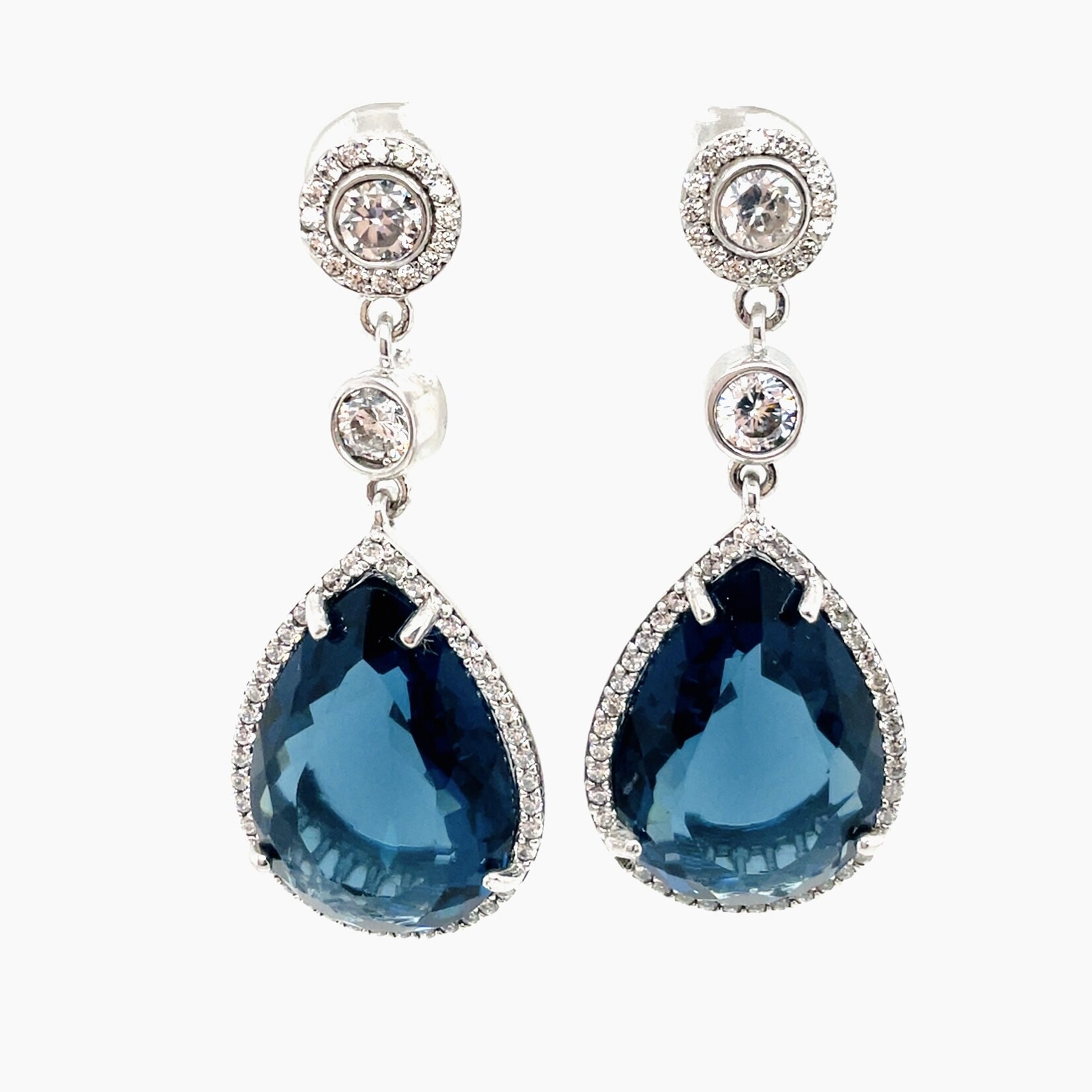 Sterling Silver Blue Quartz Earrings