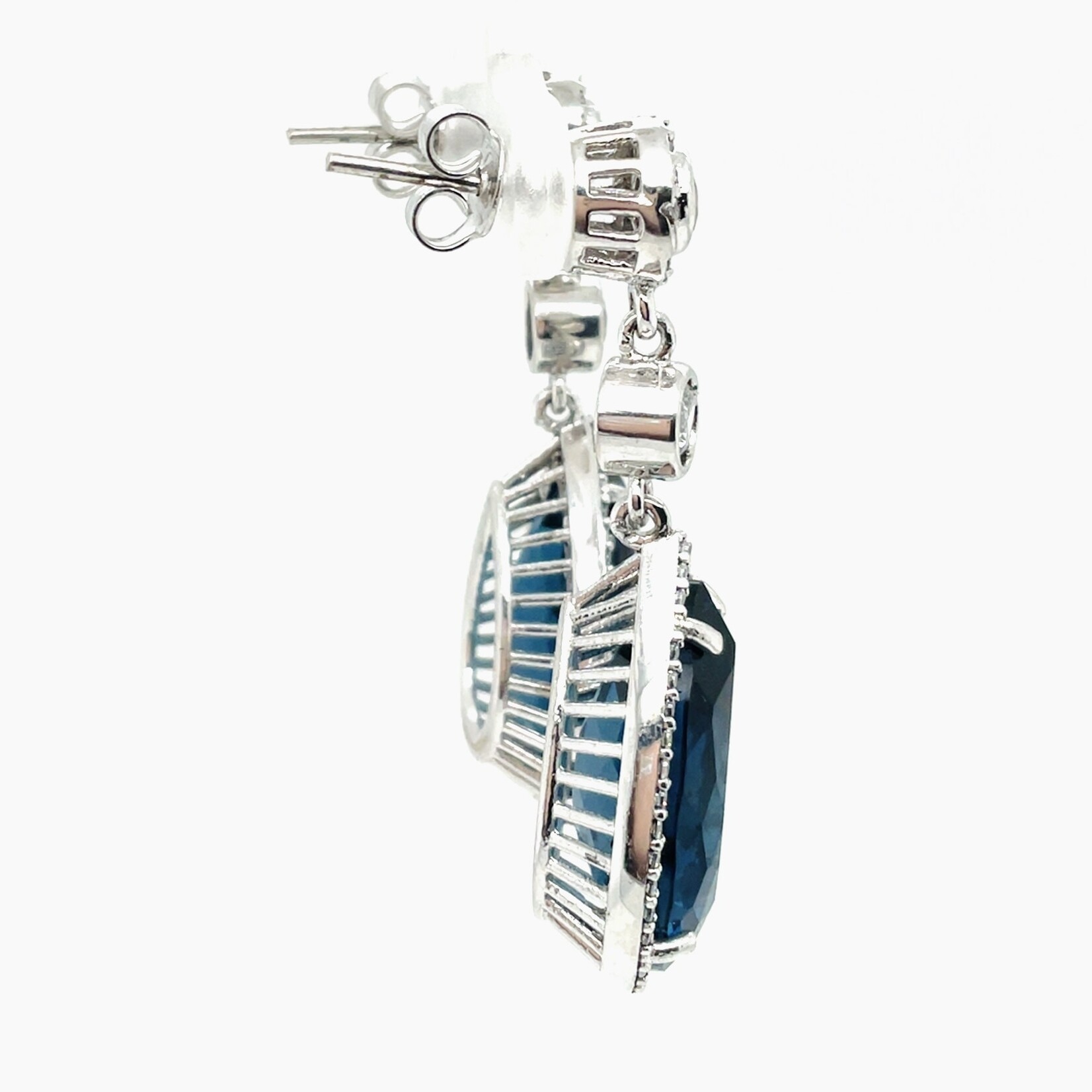 Sterling Silver Blue Quartz Earrings