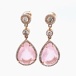 Sterling Silver Pink Quartz Earrings