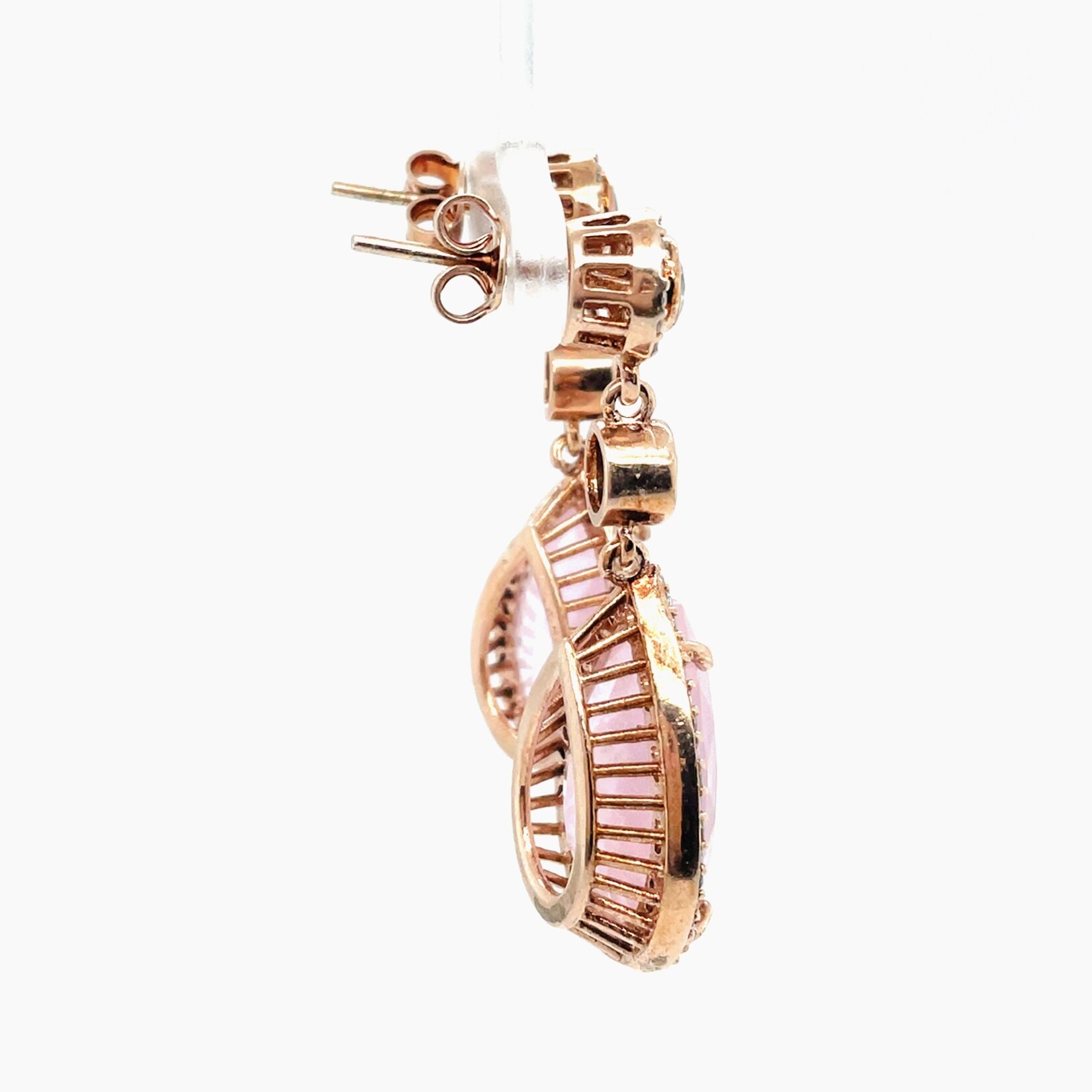 Sterling Silver Pink Quartz Earrings