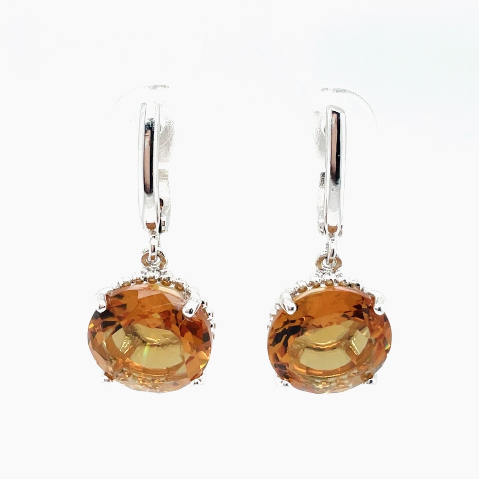 Sterling Silver Rhodium Plated Dangle Earrings