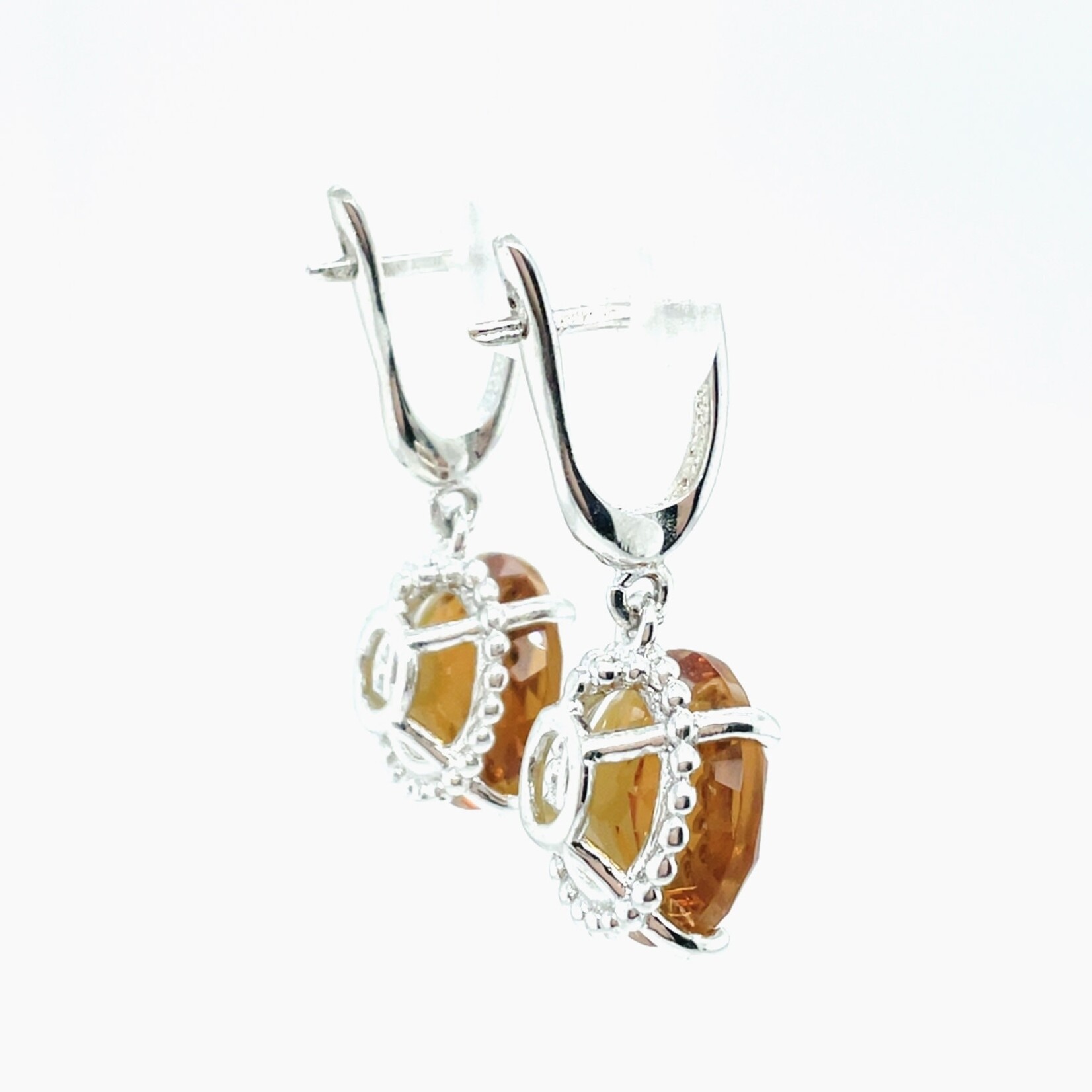 Sterling Silver Rhodium Plated Dangle Earrings