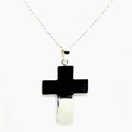 Sterling Silver Fígaro Chain (18") and Cross necklace