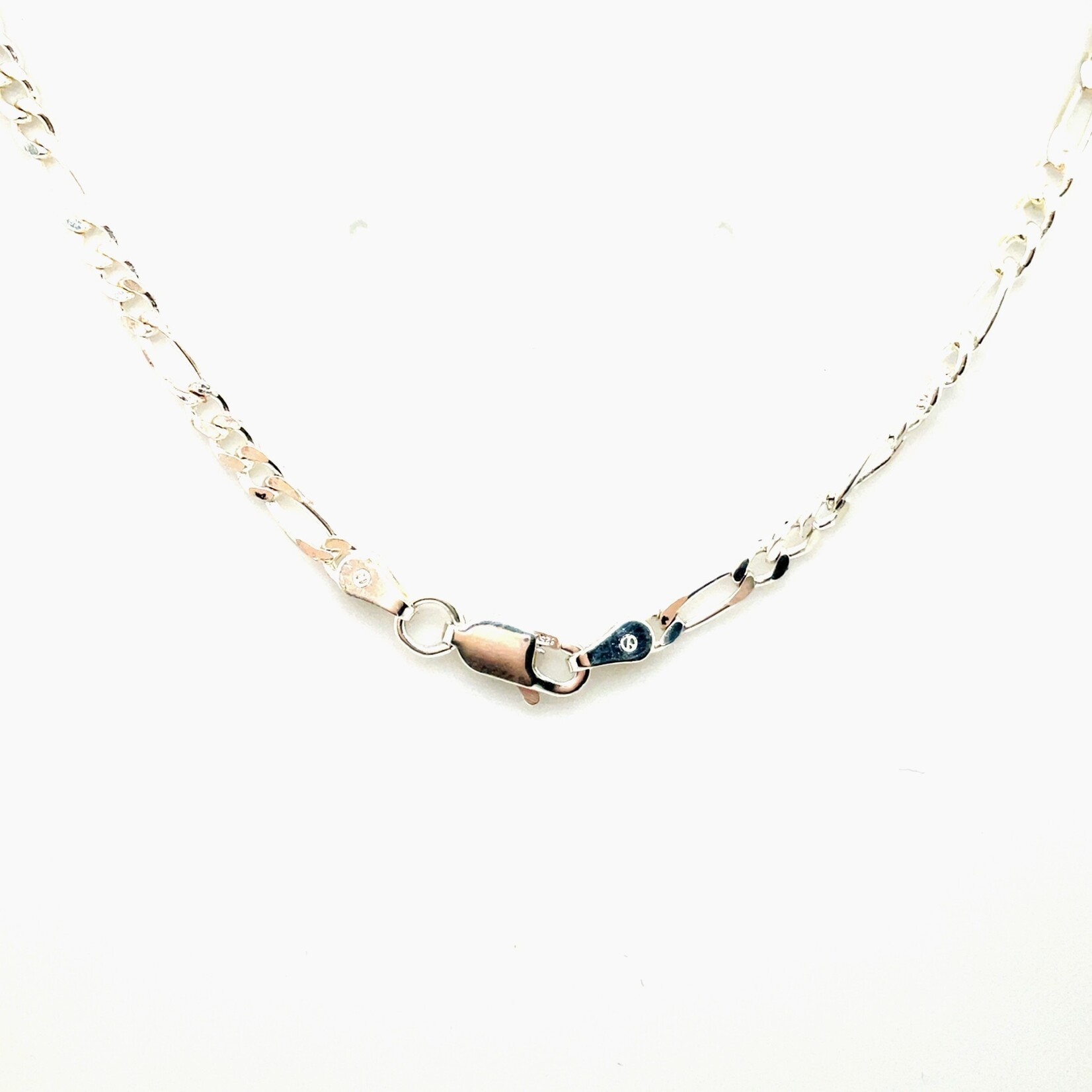 Sterling Silver Fígaro Chain (18") and Cross necklace