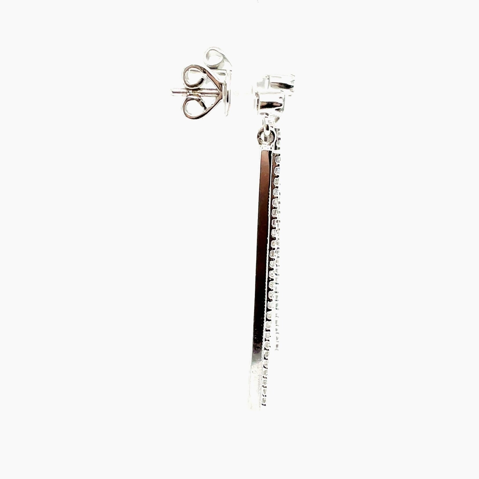 14k Diamond Bar Earrings .5 Ctw