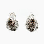 10 Kt WG Earrings Champagne Dia .6 Ctw