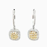14 Kt Radiant Cut Diamond Dangle Earrings 1.24 Ctw