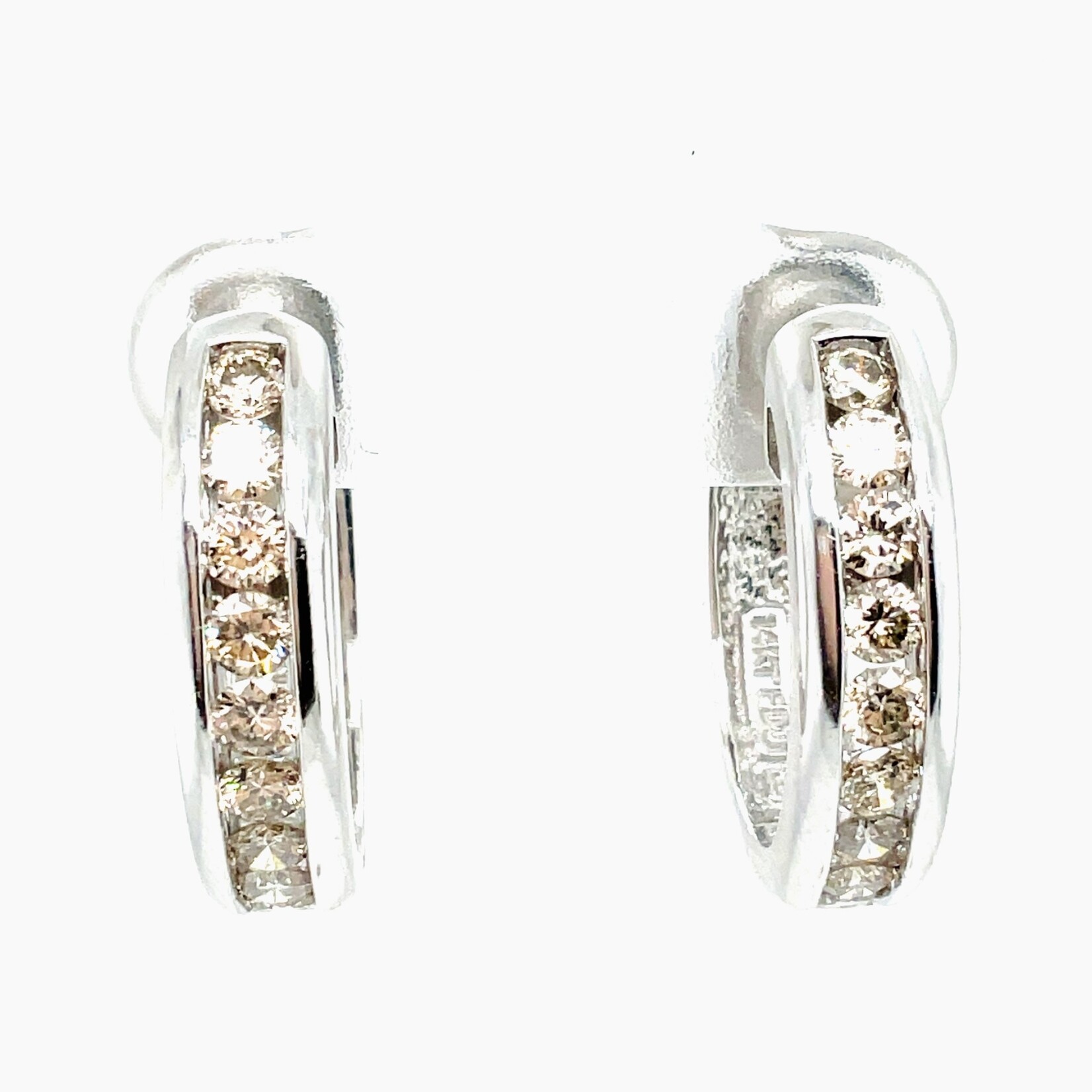 14k white gold 1.0 CTW diamond clip on earrings