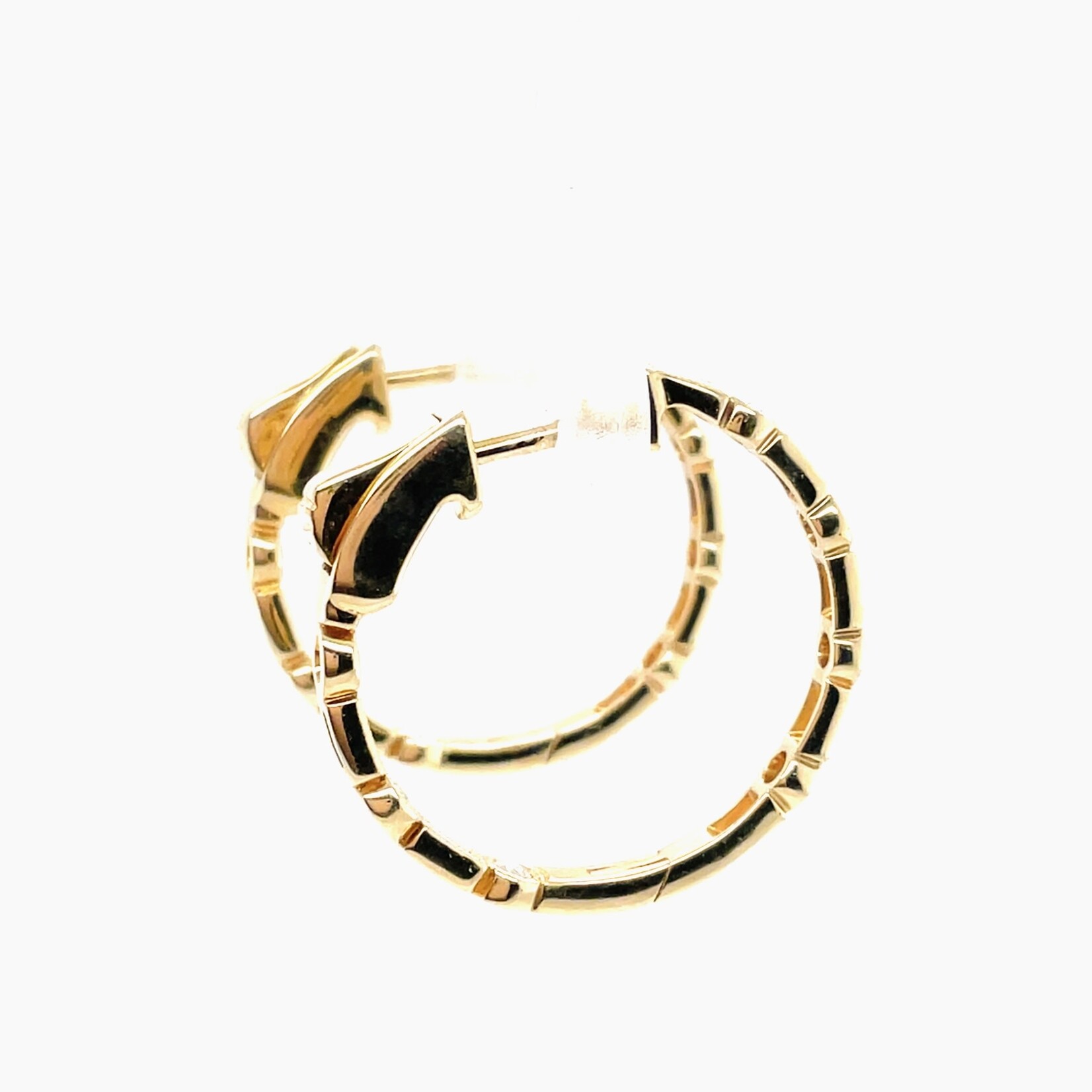 14KY Diamond Hoop Earrings .44 Ctw 14RD 14 Rect D
