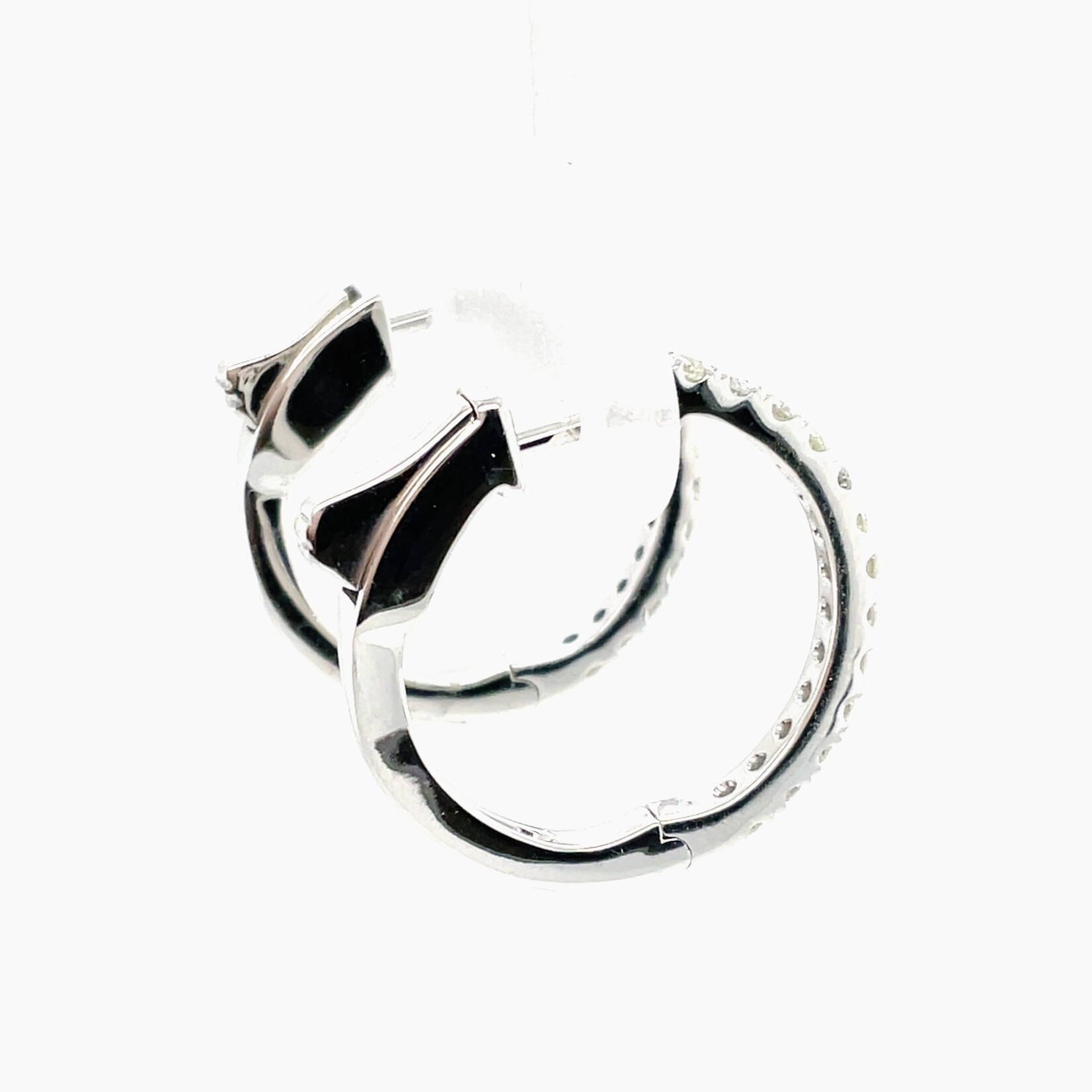 14KW Diamond Hoop Earrings .50 Ctw 26 RD 20MM