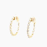 14KY Diamond In/Out Hoop Earrings 1.0 Ctw 16 RD 20MM