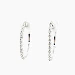 14KW Diamond Hoop Earrings .50 Ctw 26 RD 20MM