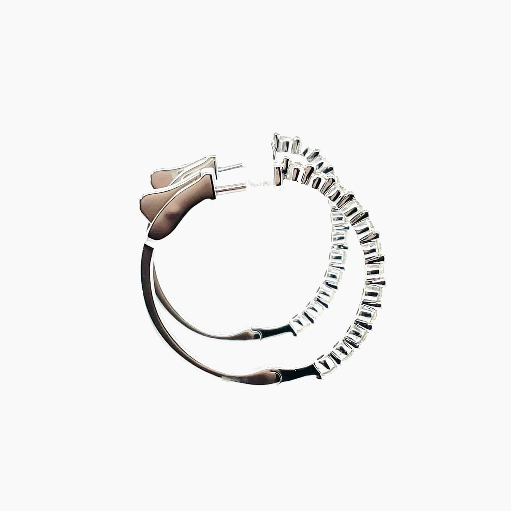 14KW Diamond Hoop Earrings .50 Ctw 26 RD 20MM
