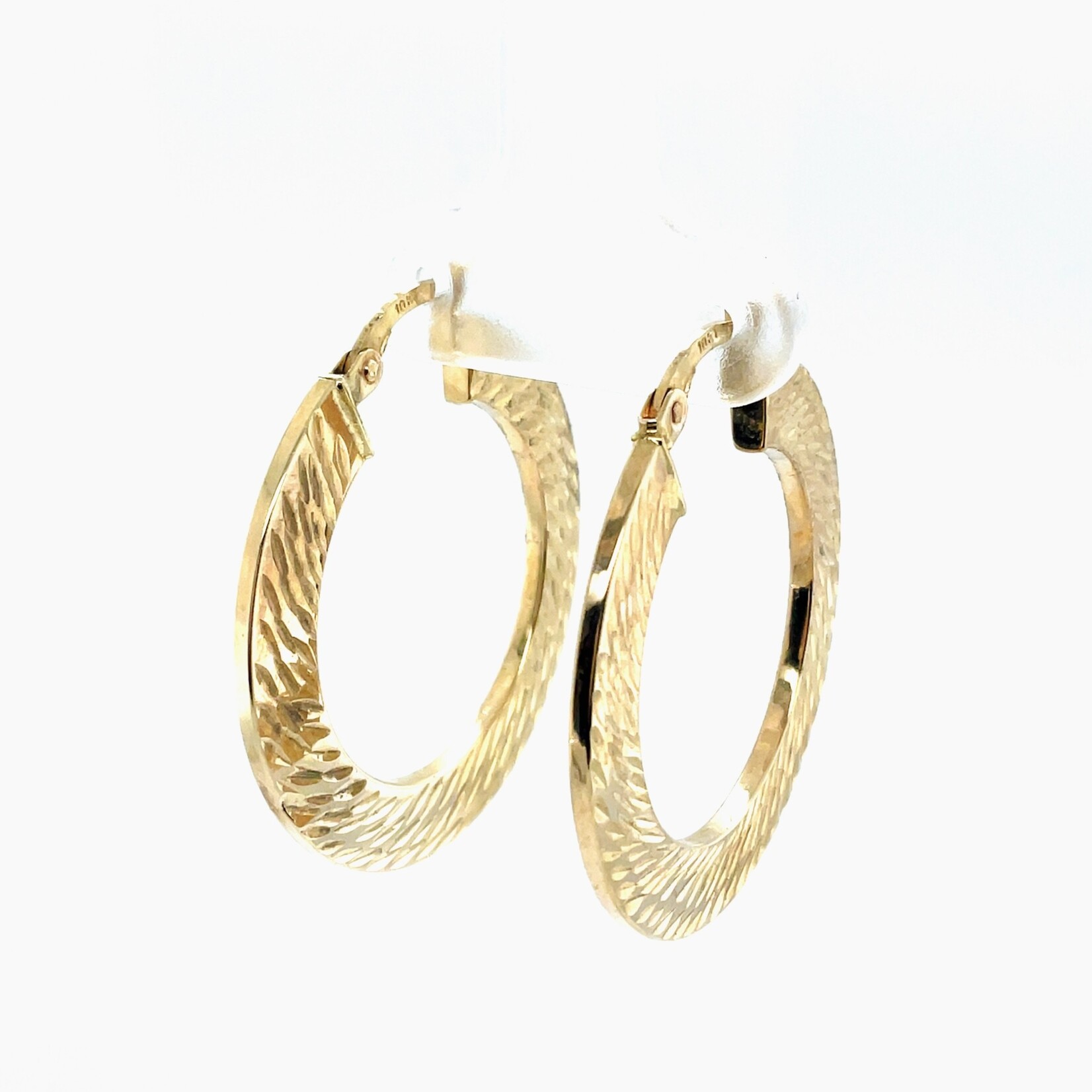 10 Kt  Gold Hoop Earrings Sz 1." /2.5 Gr/1.5 x 5MM