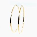 14Kt Ladies Yellow Gold Hoop Earrings 2"