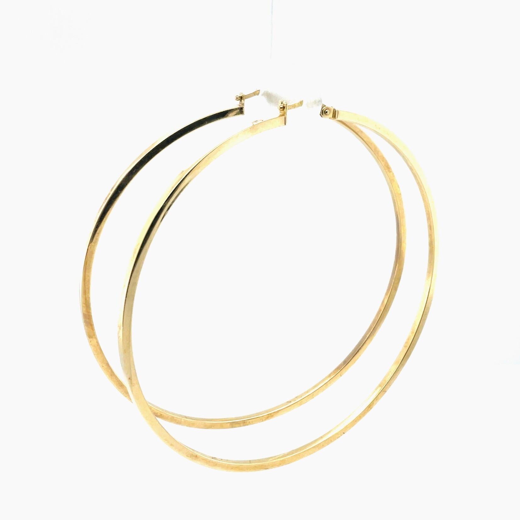 14Kt Ladies Yellow Gold Hoop Earrings 2"