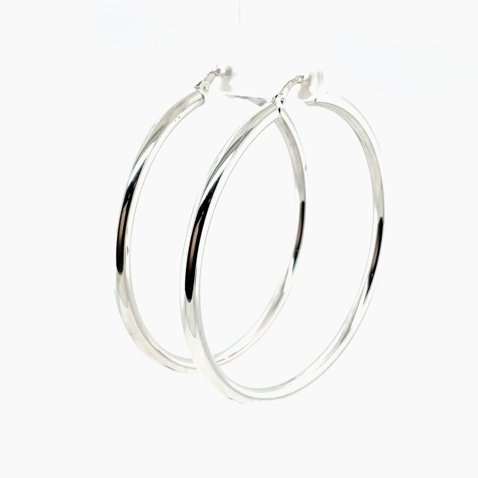 10 Kt WG  Large Hoop Earrings
