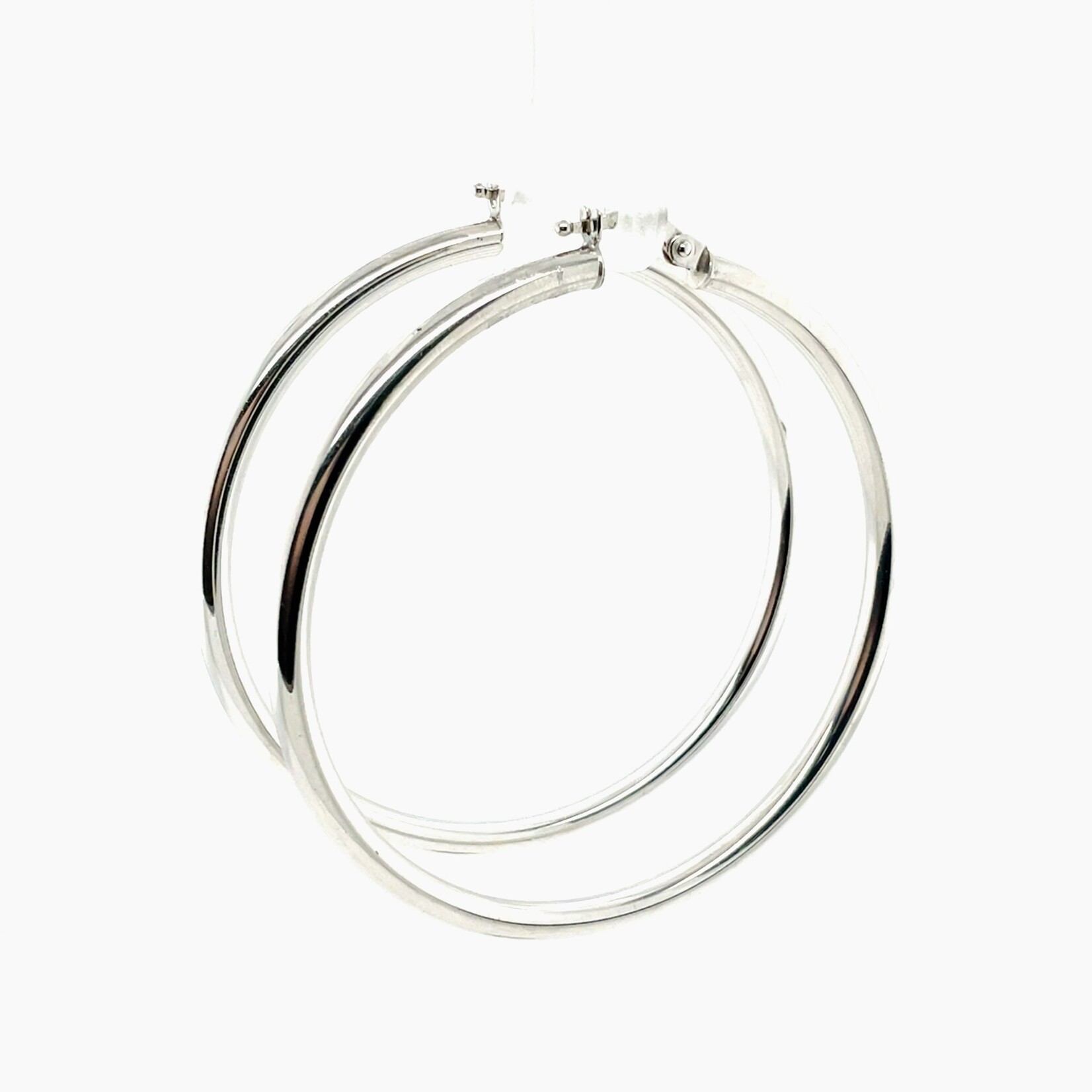 10 Kt WG  Large Hoop Earrings