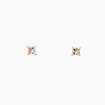 14 Kt Princess Cut Diamond Ear .18 ct ea H, VS1