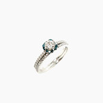 14 Kt White Gold Dia Two-Ring Set  0.63Ctw, Size 6.5