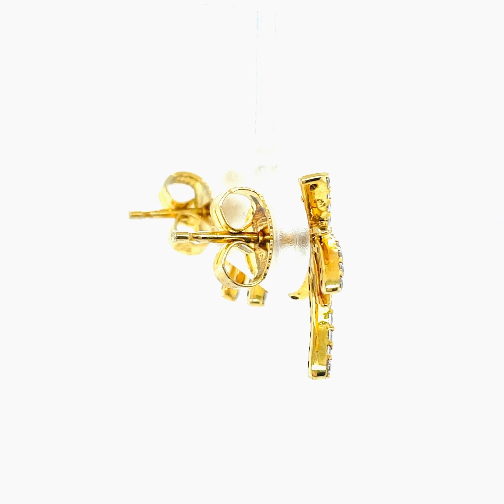 Silver Gold Plated Star Fish CZ Earrings