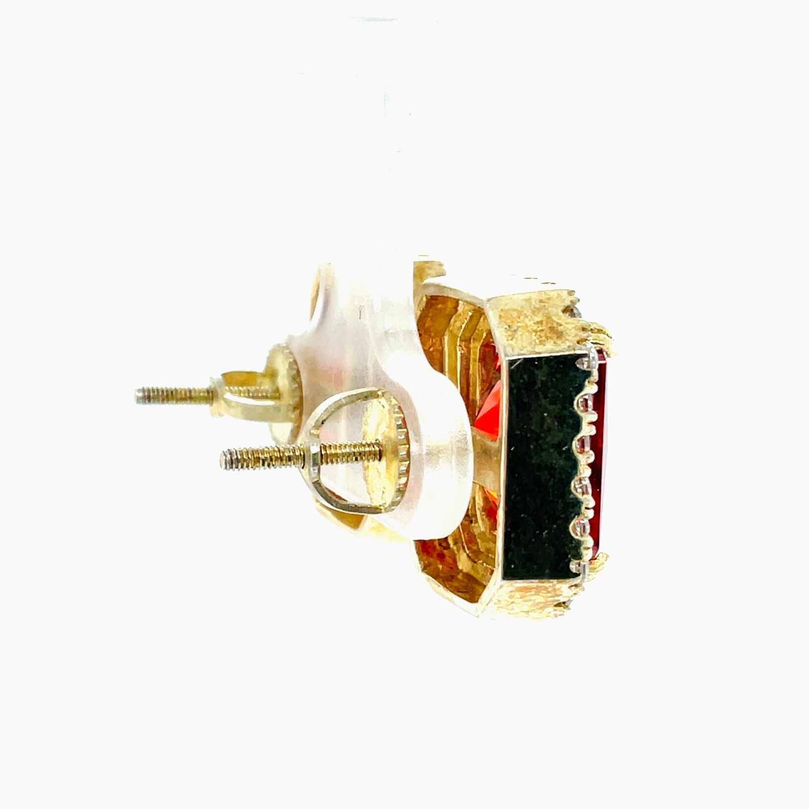 Ladies Sterling Silver w Gold Overlay Earrings
