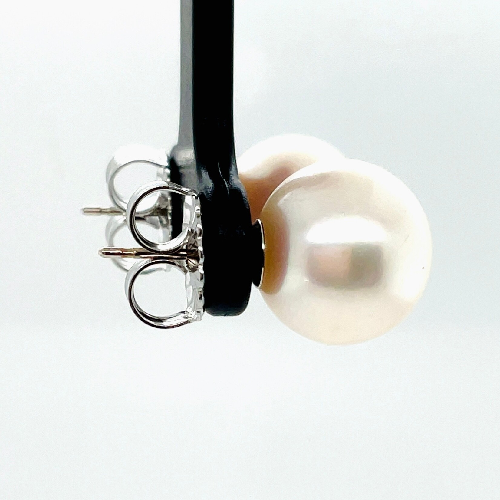 14KT WG 11mm Akoya Pearl Earrings